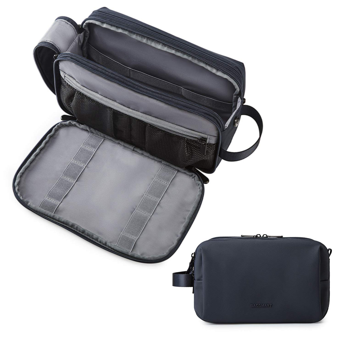 Water-Resistant Hanging Toiletry Bag with Full-Size Storage