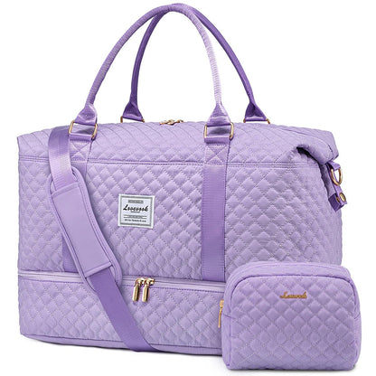 LOVEVOOK Travel Duffle Bag,Weekender Bags for Women with Shoe Compartment