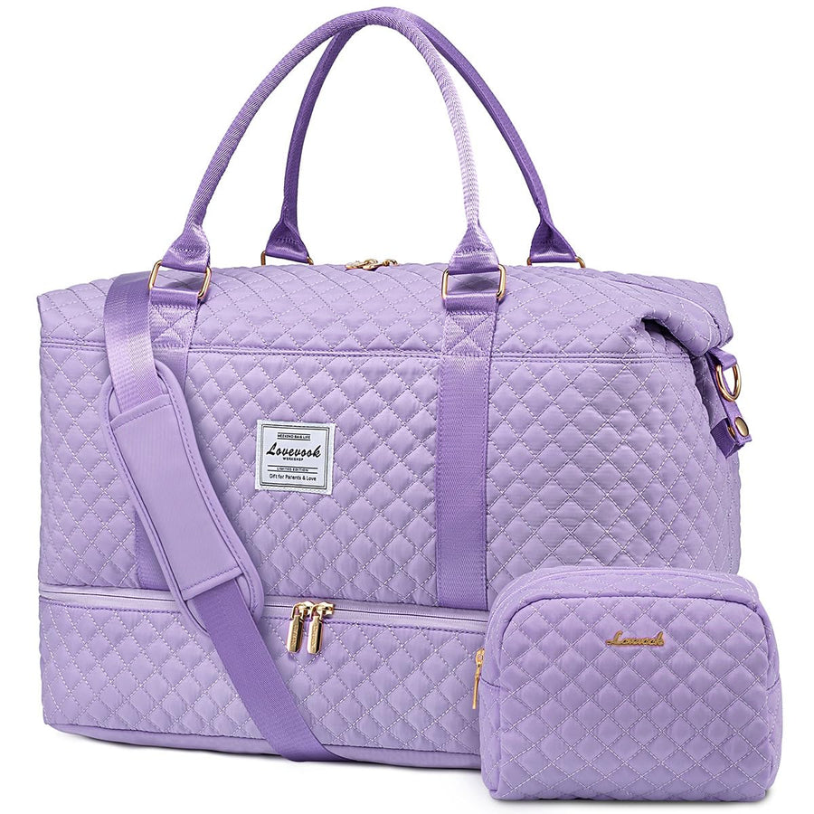 LOVEVOOK Travel Duffle Bag,Weekender Bags for Women with Shoe Compartment
