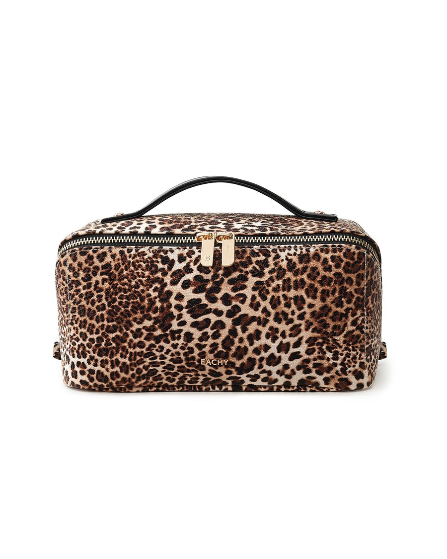 Large Flat-Open Travel Makeup Bag in Waterproof PU Leather