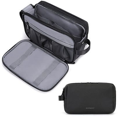 Water-Resistant Hanging Toiletry Bag with Full-Size Storage
