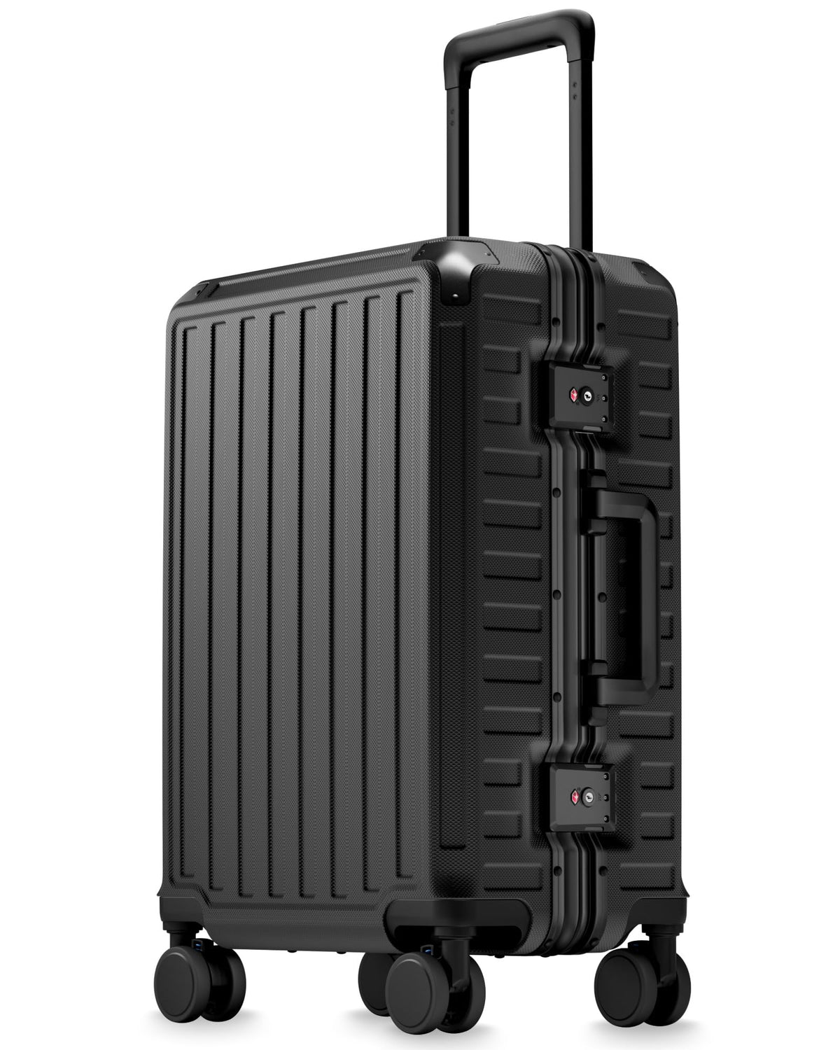 LUGGEX Carry On Zipperless Suitcase, Aluminum Frame, Charcoal Metallic, 20"