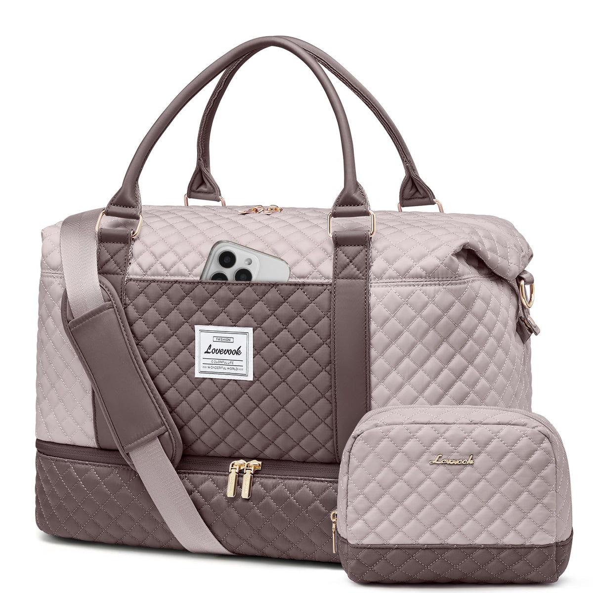 LOVEVOOK Travel Duffle Bag,Weekender Bags for Women with Shoe Compartment