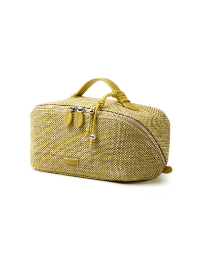 Large Flat-Open Travel Makeup Bag in Waterproof PU Leather