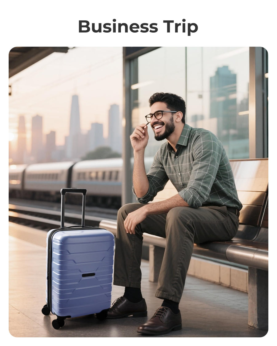 BAGSMART Carry On Luggage 22x14x9 Airline Approved with Spinner Wheels,Lightweight Luggage with TSA Lock,Expandable Hard Shell Carry On Suitcases for Men Women