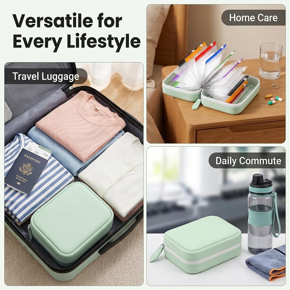 Waterproof Travel Pill Organizer Set with Secure Cases