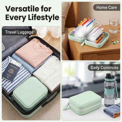 Waterproof Travel Pill Organizer Set with Secure Cases