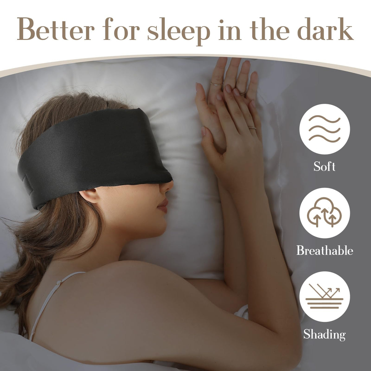 Mulberry Silk Blackout Sleep Mask with Adjustable Band