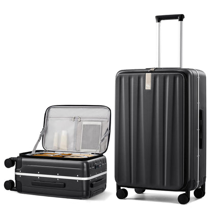 Hanke 16 20 24 26 Inch Carry On Suitcase PC Hardshell Luggage Top Open Aluminum Frame Rolling Suitcases with Wheels Travel Luggage for Womem Men