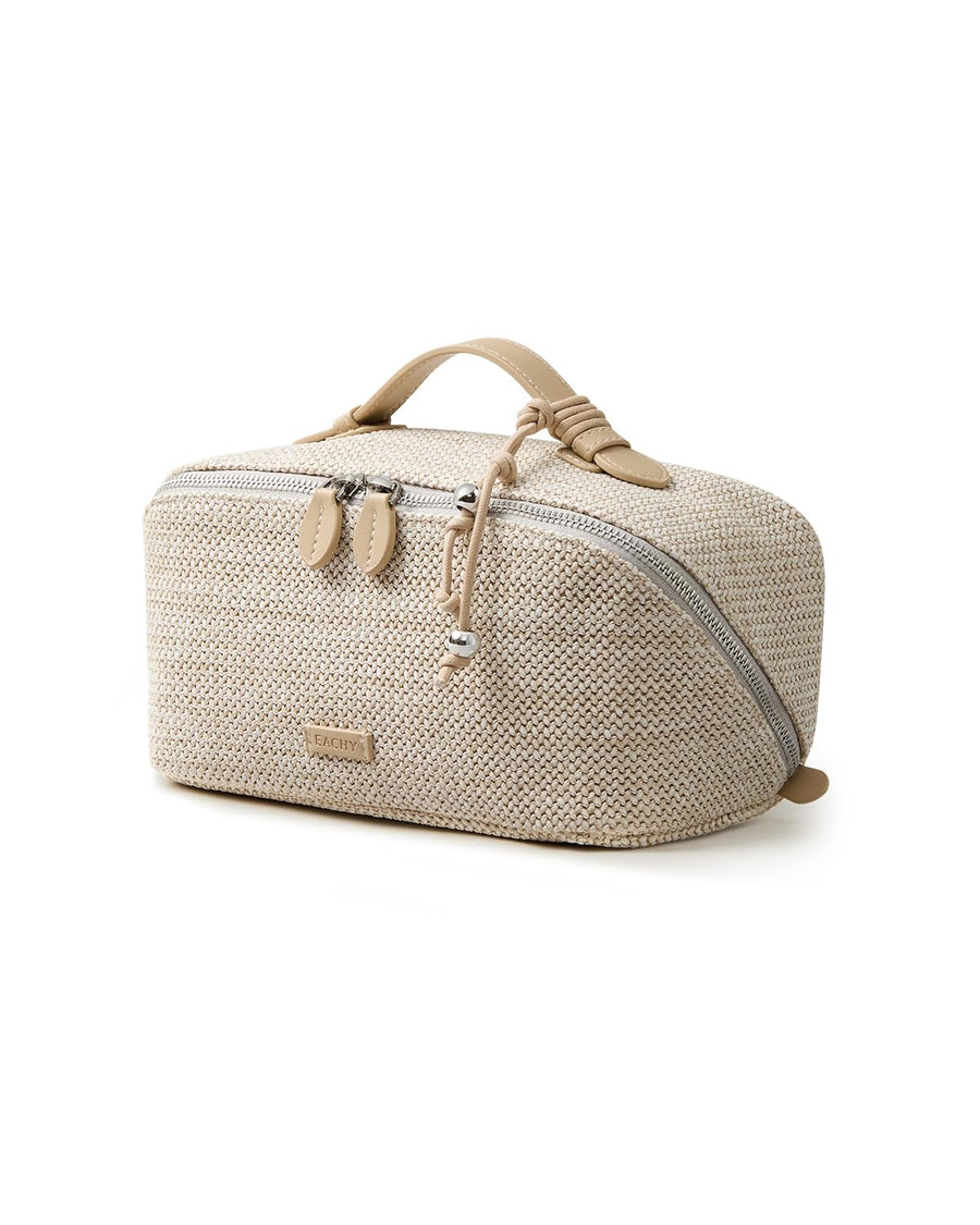 Large Flat-Open Travel Makeup Bag in Waterproof PU Leather