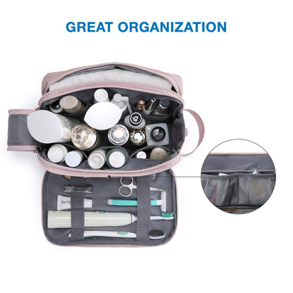 Water-Resistant Hanging Toiletry Bag with Full-Size Storage