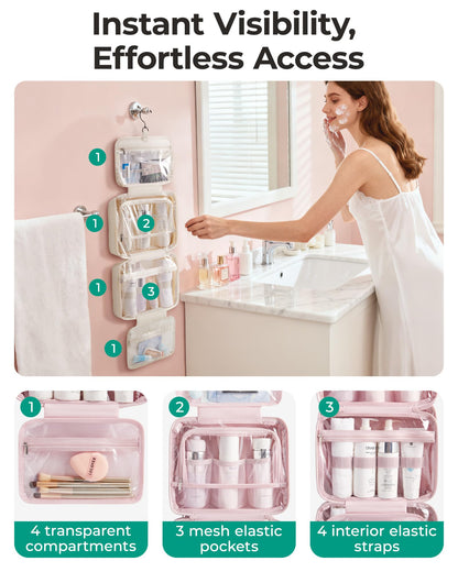 Waterproof Hanging Toiletry Bag for Full-Size Essentials