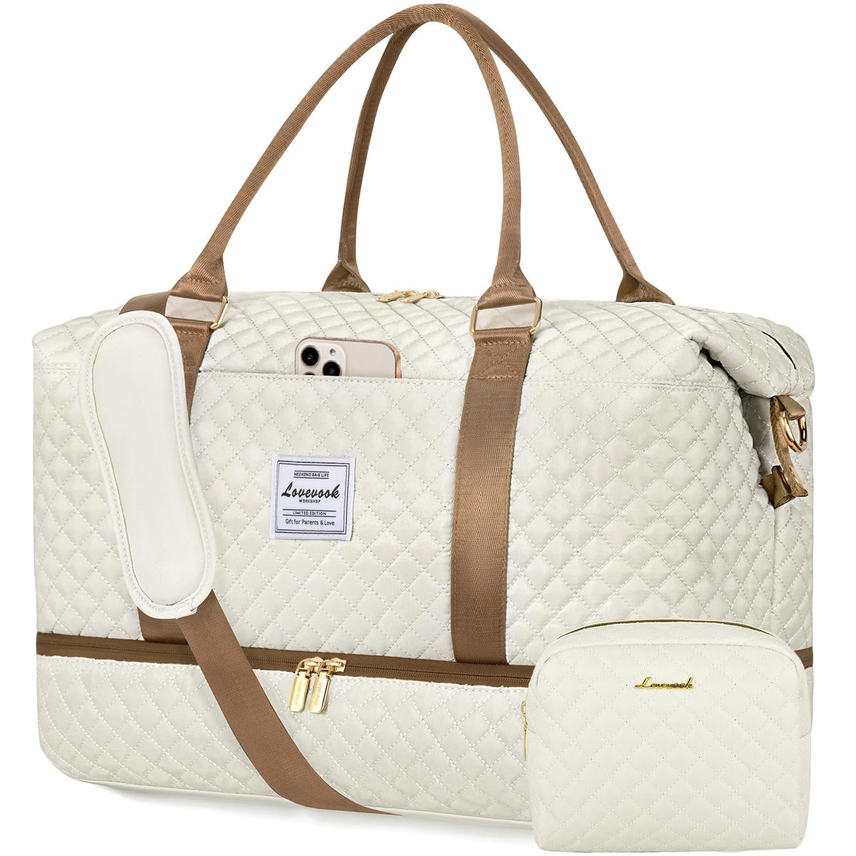 LOVEVOOK Travel Duffle Bag,Weekender Bags for Women with Shoe Compartment