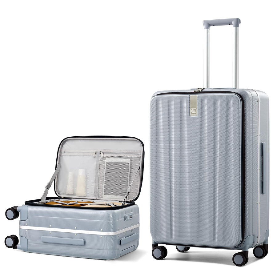 Hanke 16 20 24 26 Inch Carry On Suitcase PC Hardshell Luggage Top Open Aluminum Frame Rolling Suitcases with Wheels Travel Luggage for Womem Men