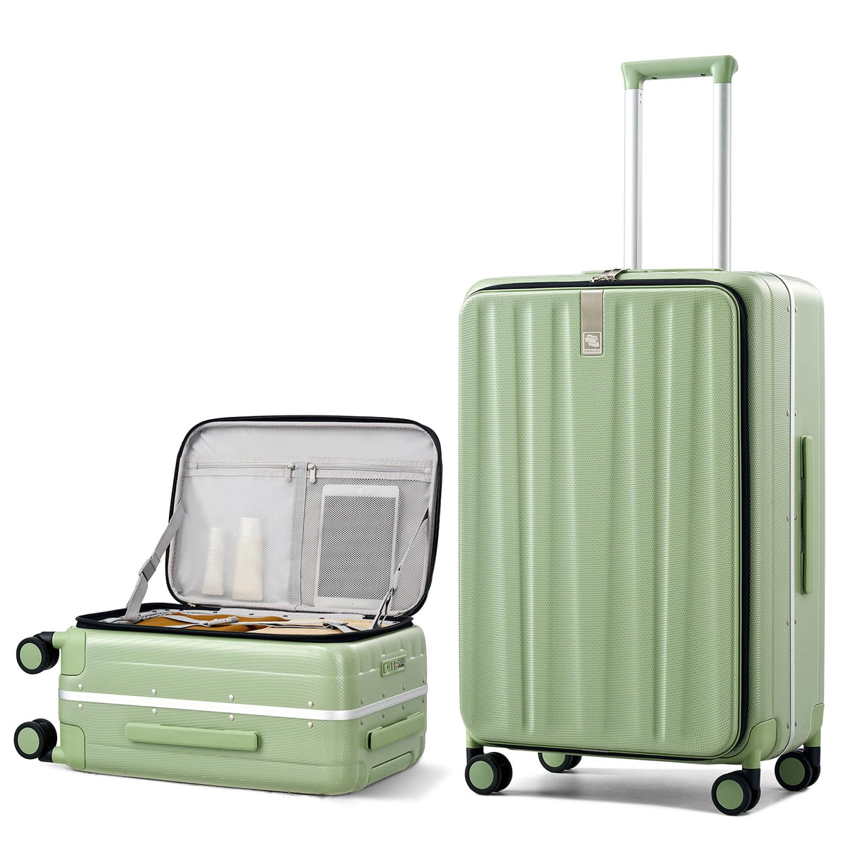 Hanke 16 20 24 26 Inch Carry On Suitcase PC Hardshell Luggage Top Open Aluminum Frame Rolling Suitcases with Wheels Travel Luggage for Womem Men