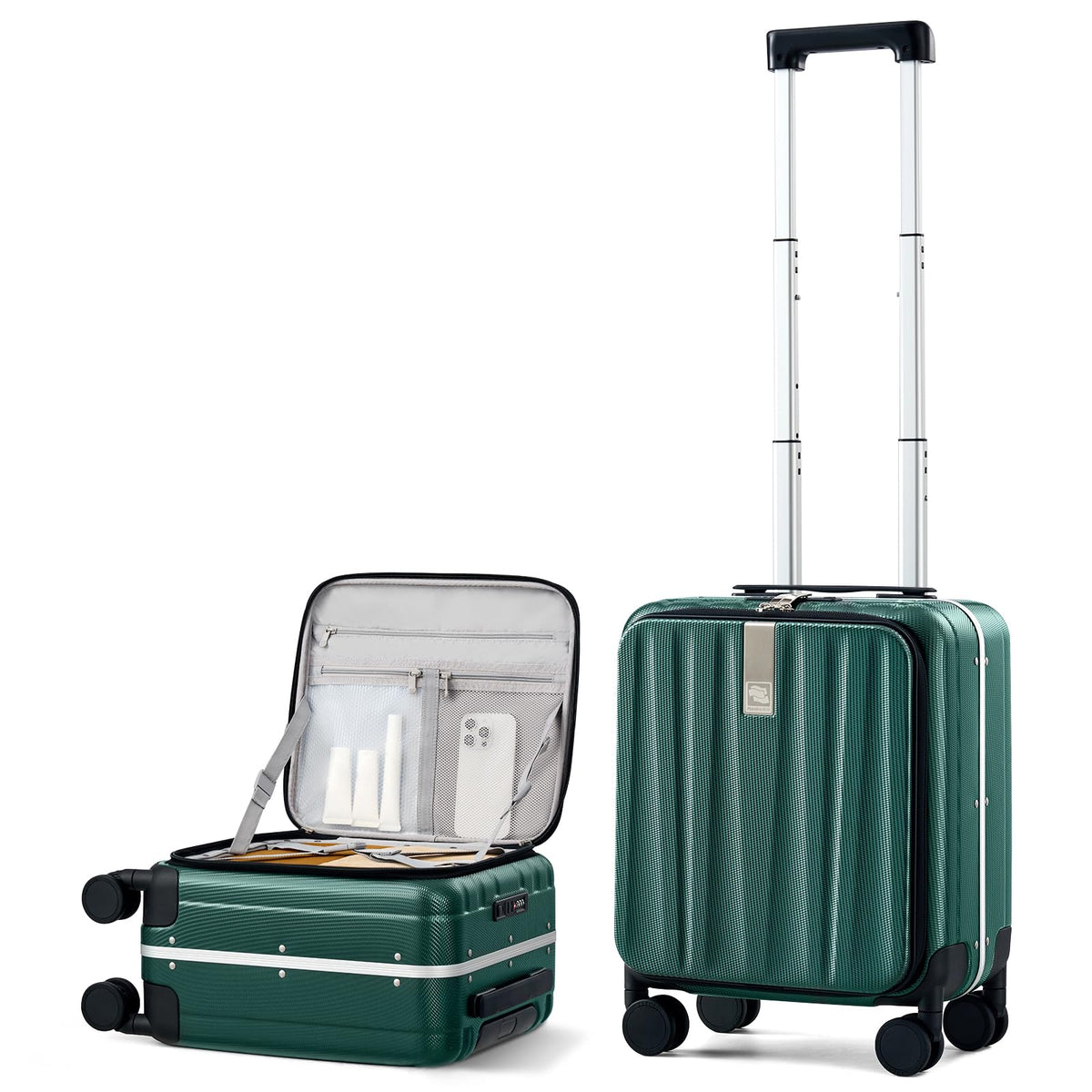 Hanke 16 20 24 26 Inch Carry On Suitcase PC Hardshell Luggage Top Open Aluminum Frame Rolling Suitcases with Wheels Travel Luggage for Womem Men