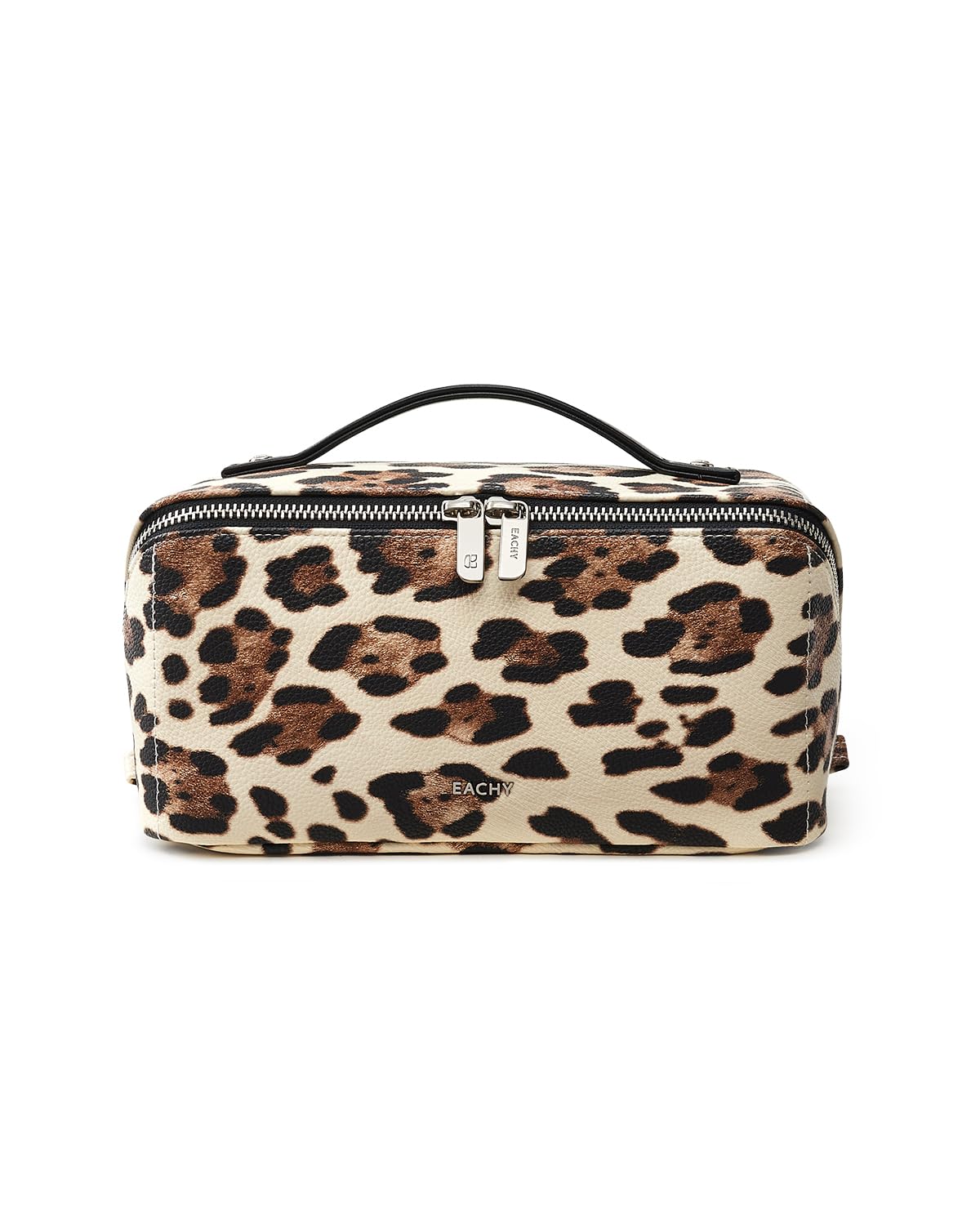 Large Flat-Open Travel Makeup Bag in Waterproof PU Leather