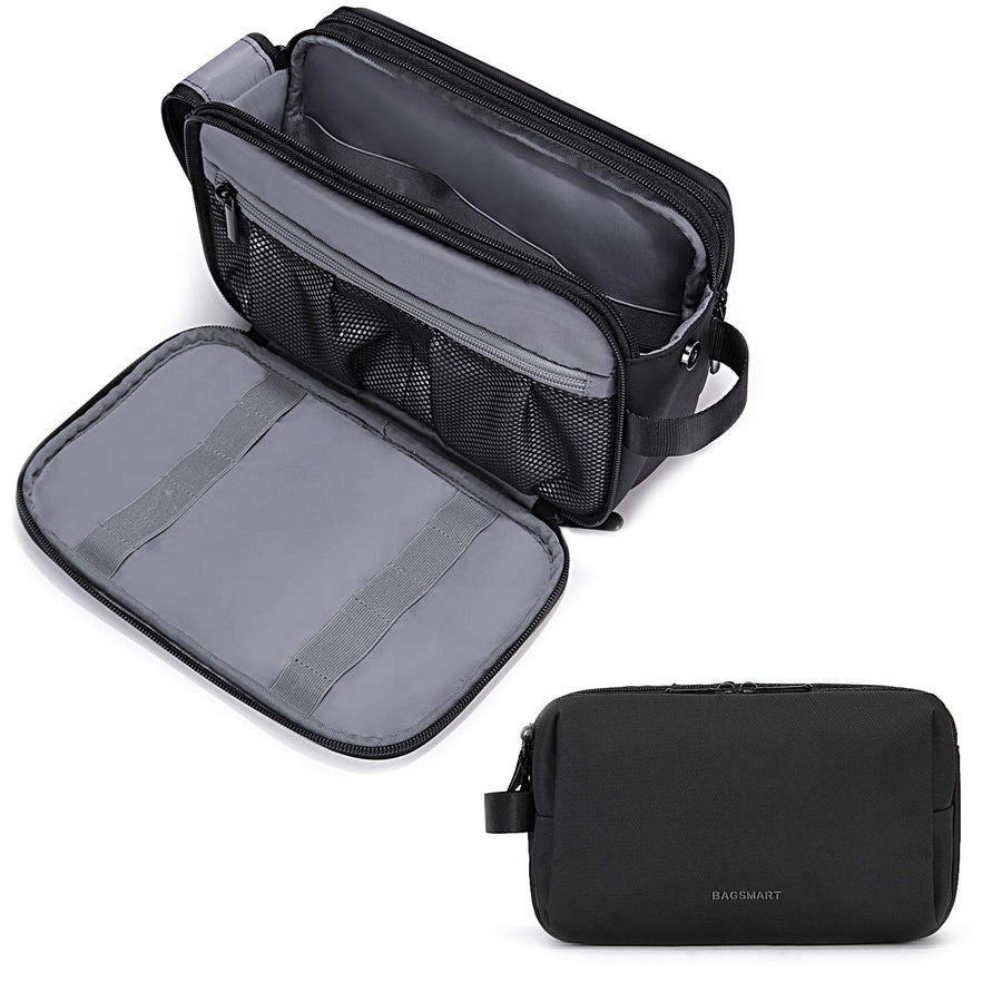 Water-Resistant Hanging Toiletry Bag with Full-Size Storage