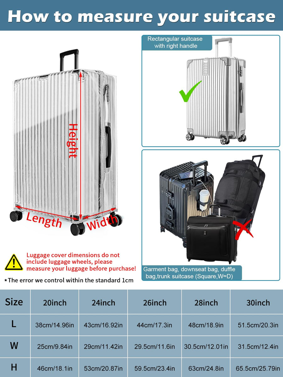 Fitted Luggage Cover for 20–30 Inch Suitcases