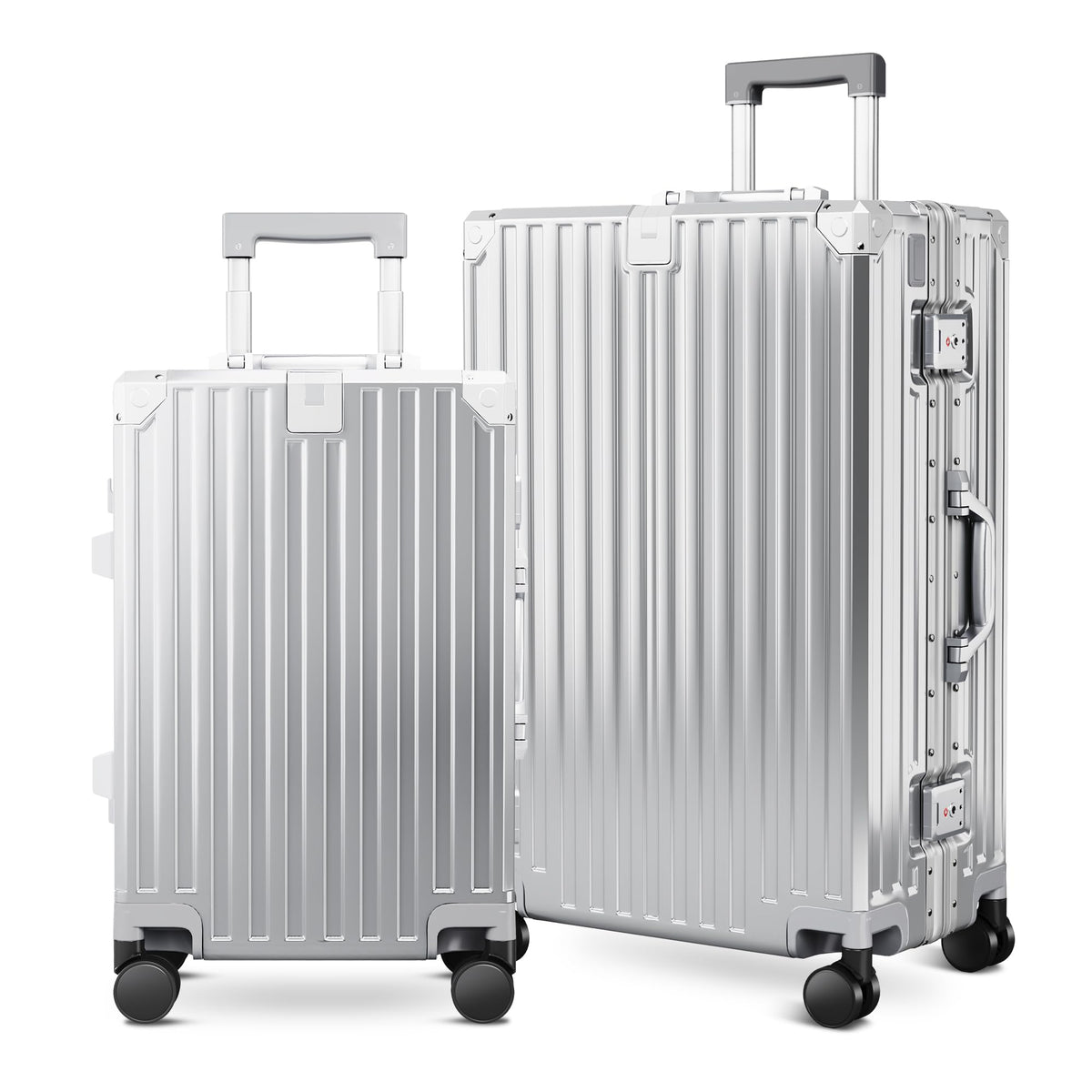 ALPHA CAMP Luggage with Aluminum Frame Zipperless Suitcase