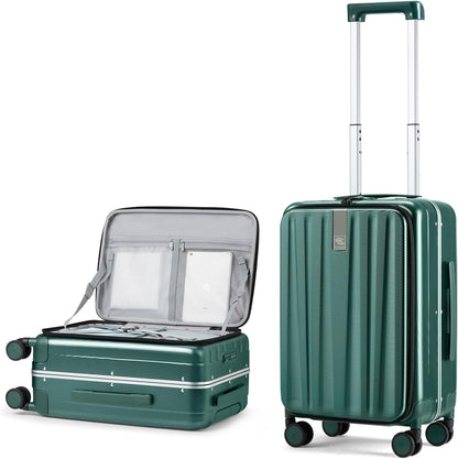 Hanke 16 20 24 26 Inch Carry On Suitcase PC Hardshell Luggage Top Open Aluminum Frame Rolling Suitcases with Wheels Travel Luggage for Womem Men
