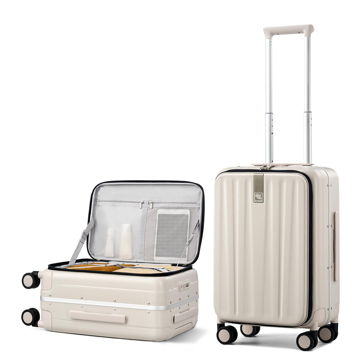 Hanke 16 20 24 26 Inch Carry On Suitcase PC Hardshell Luggage Top Open Aluminum Frame Rolling Suitcases with Wheels Travel Luggage for Womem Men