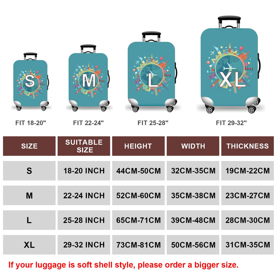 Protective Luggage Cover for 18–32 Inch Suitcases