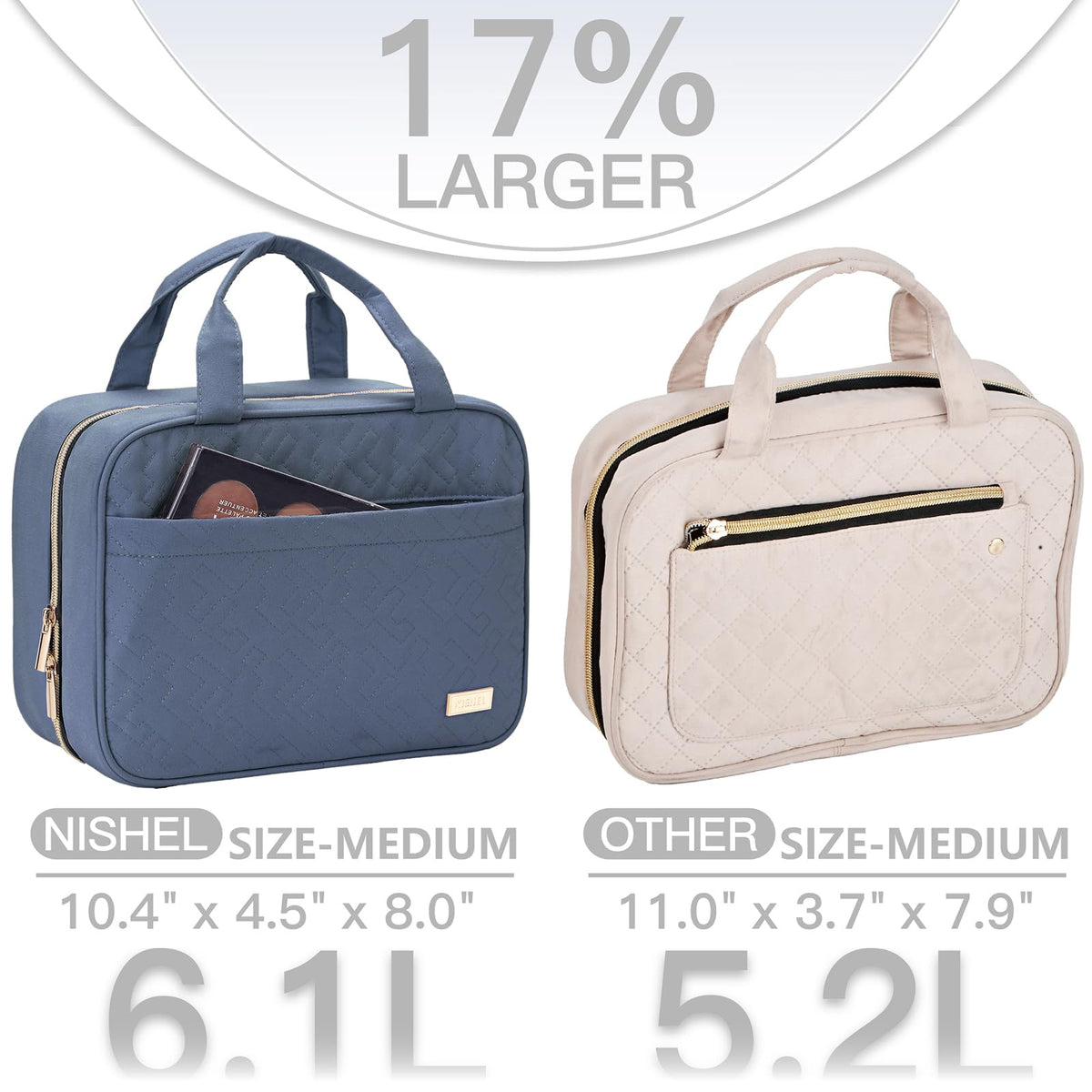 Hanging Travel Toiletry Bag for Full-Size Essentials