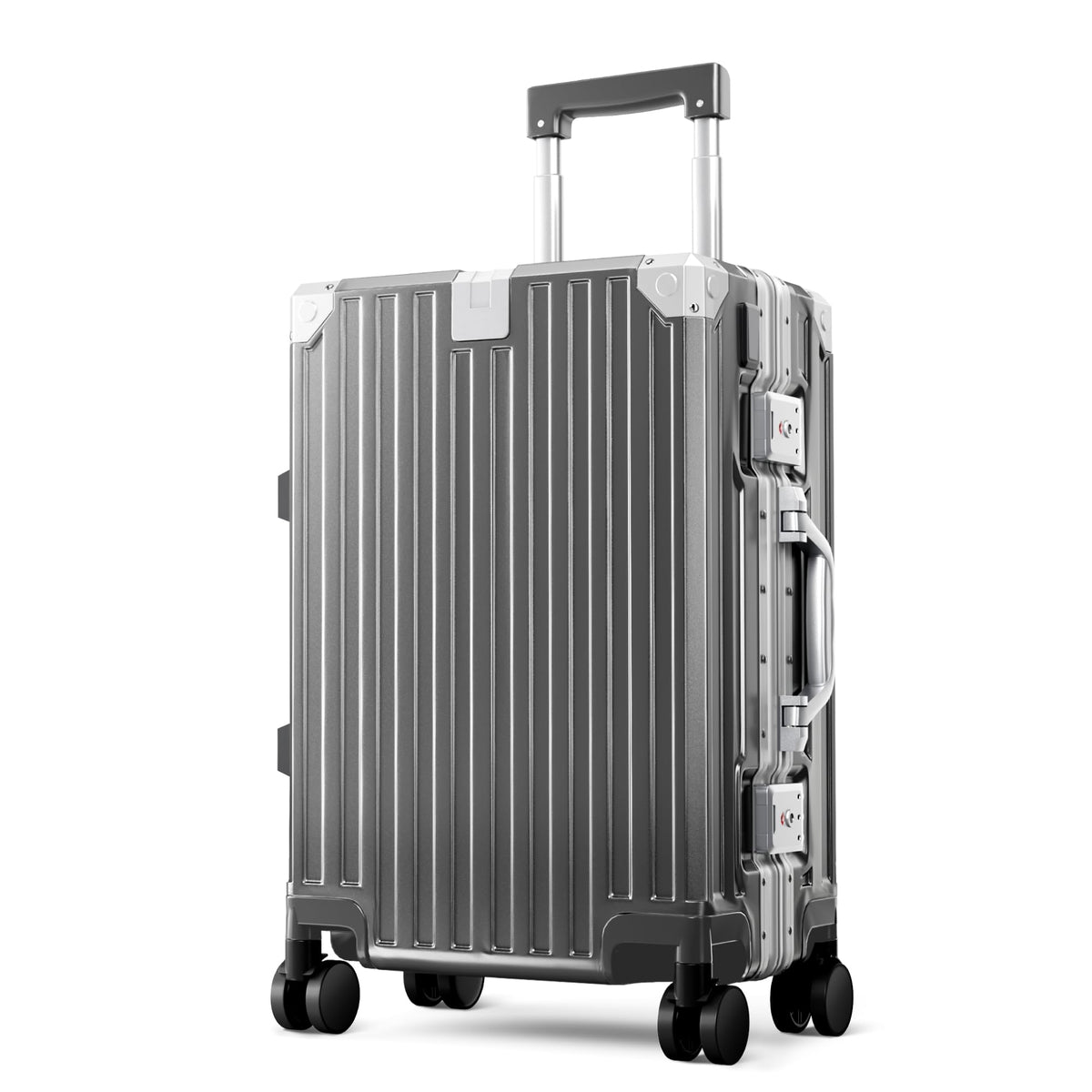 ALPHA CAMP Luggage with Aluminum Frame Zipperless Suitcase