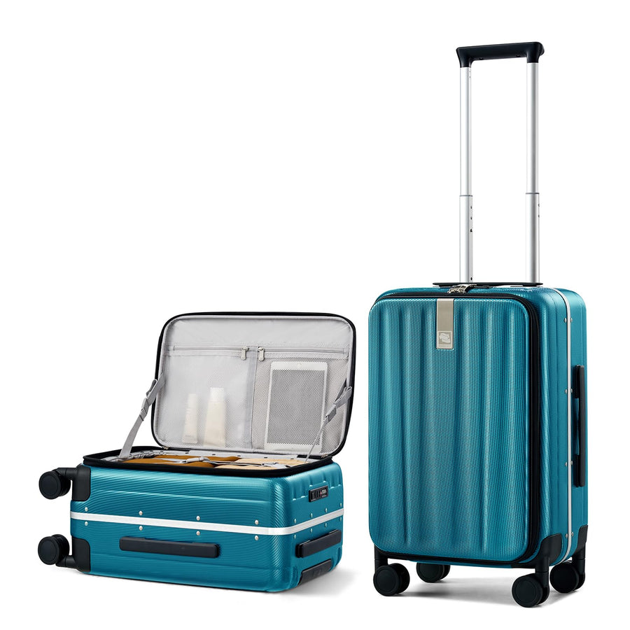 Hanke 16 20 24 26 Inch Carry On Suitcase PC Hardshell Luggage Top Open Aluminum Frame Rolling Suitcases with Wheels Travel Luggage for Womem Men