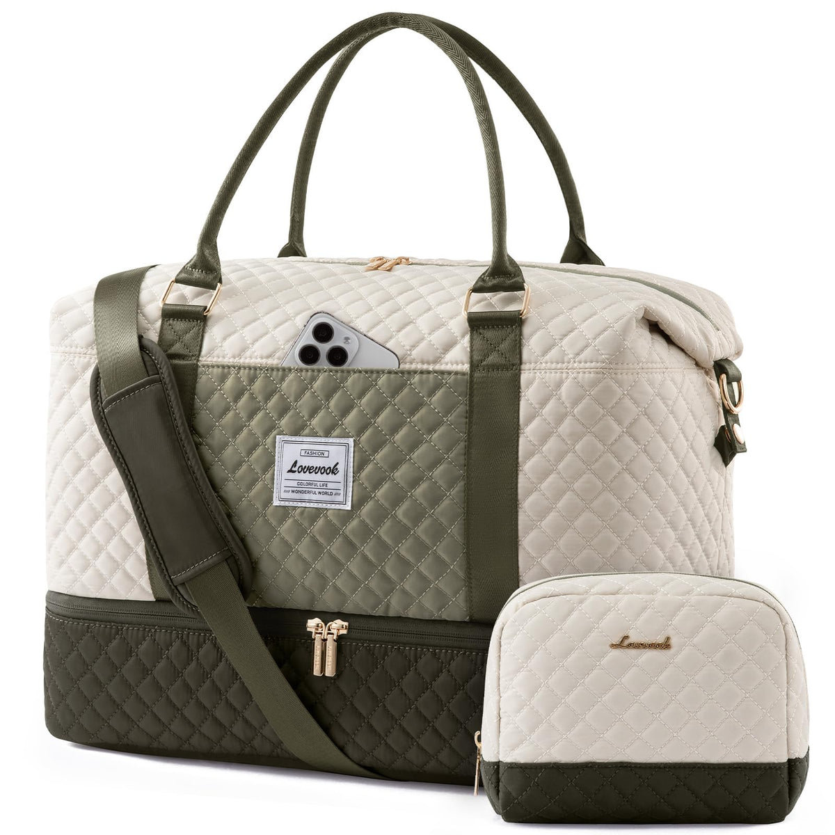 LOVEVOOK Travel Duffle Bag,Weekender Bags for Women with Shoe Compartment