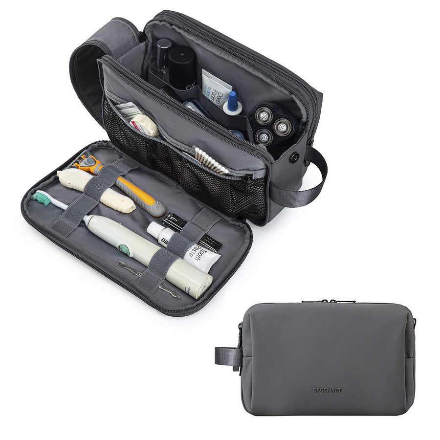 Water-Resistant Hanging Toiletry Bag with Full-Size Storage