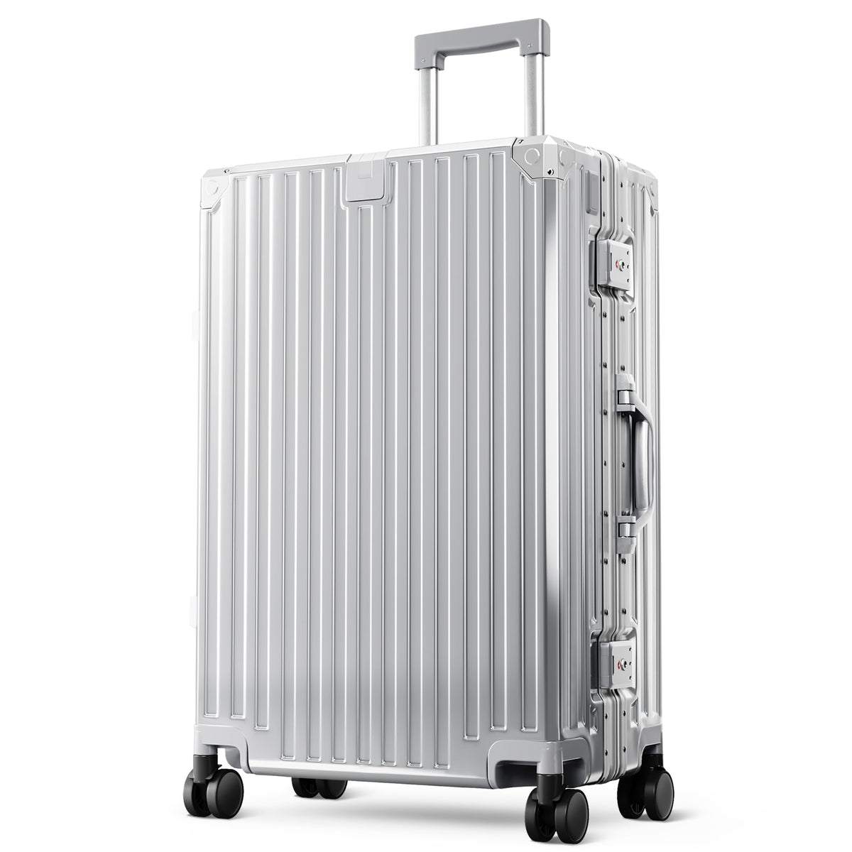 ALPHA CAMP Luggage with Aluminum Frame Zipperless Suitcase