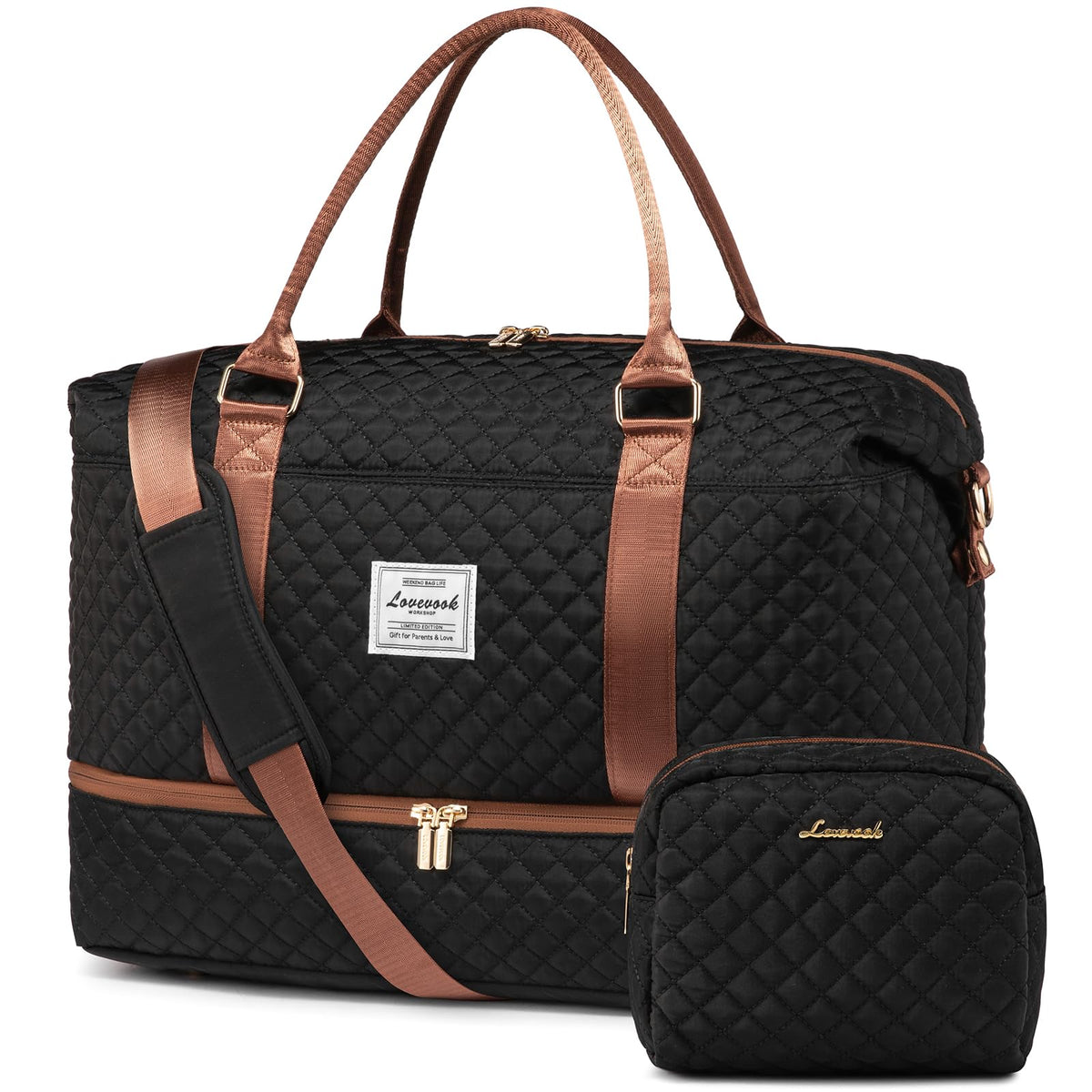 LOVEVOOK Travel Duffle Bag,Weekender Bags for Women with Shoe Compartment