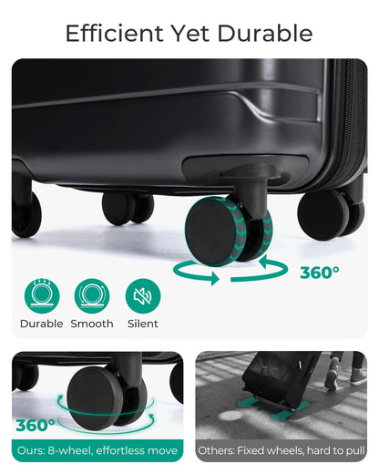 BAGSMART Carry On Luggage 22x14x9 Airline Approved with Spinner Wheels,Lightweight Luggage with TSA Lock,Expandable Hard Shell Carry On Suitcases for Men Women
