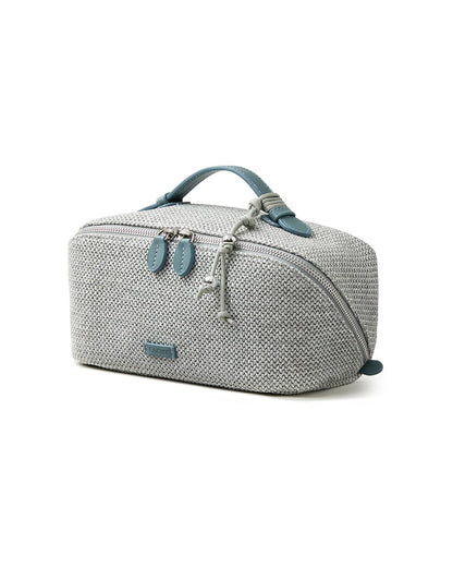 Large Flat-Open Travel Makeup Bag in Waterproof PU Leather