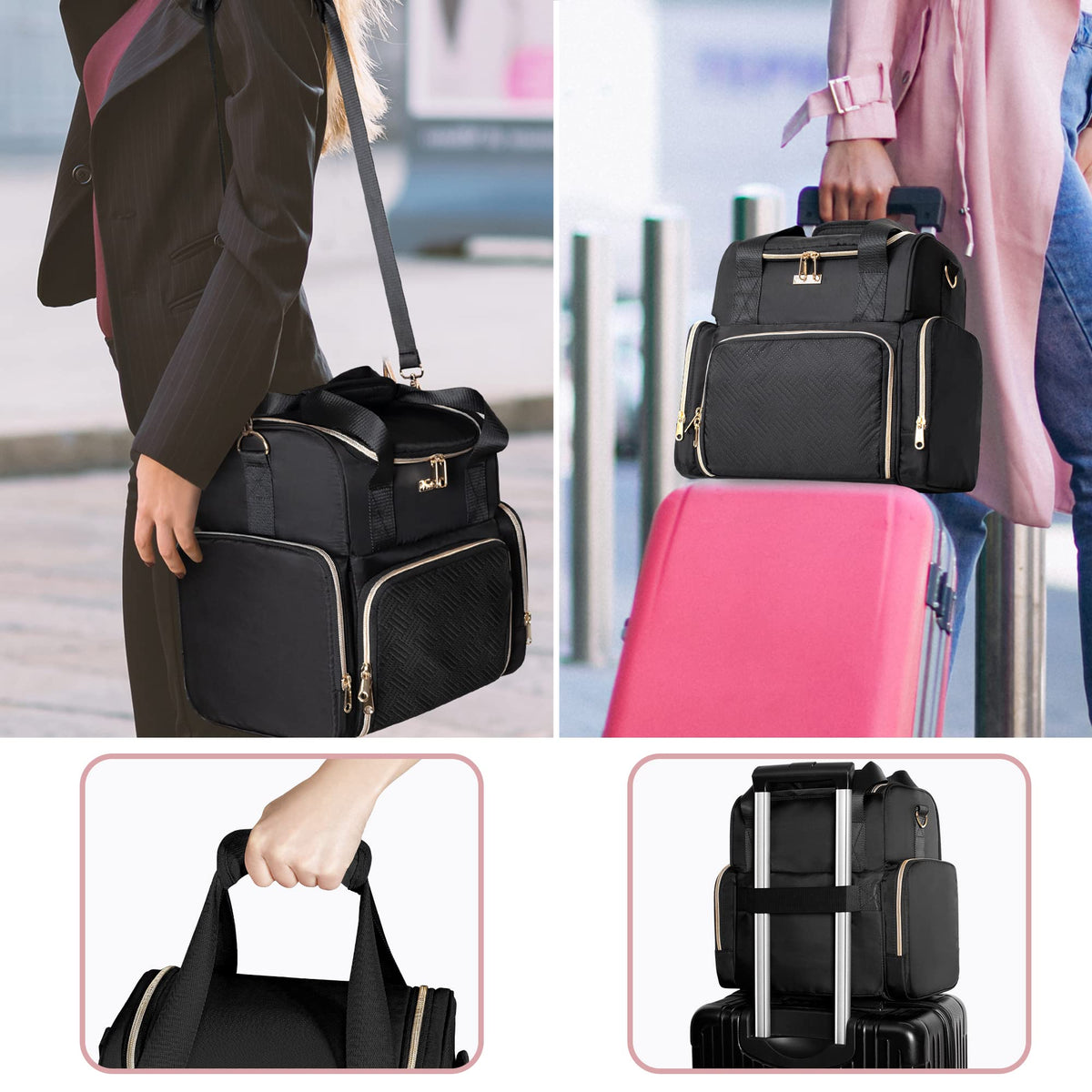 Large Double-Layer Travel Cosmetic Organizer Bag