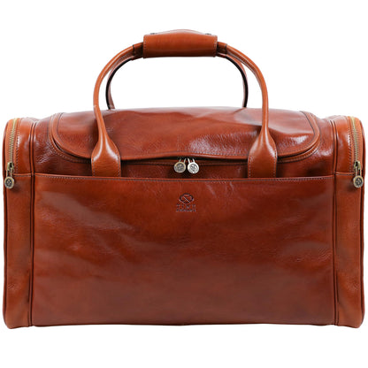 Leather Duffel Bag Weekend Bag Gym Large Travel Bag - Time Resistance