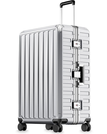 LUGGEX Carry On Zipperless Suitcase, Aluminum Frame, Charcoal Metallic, 20"