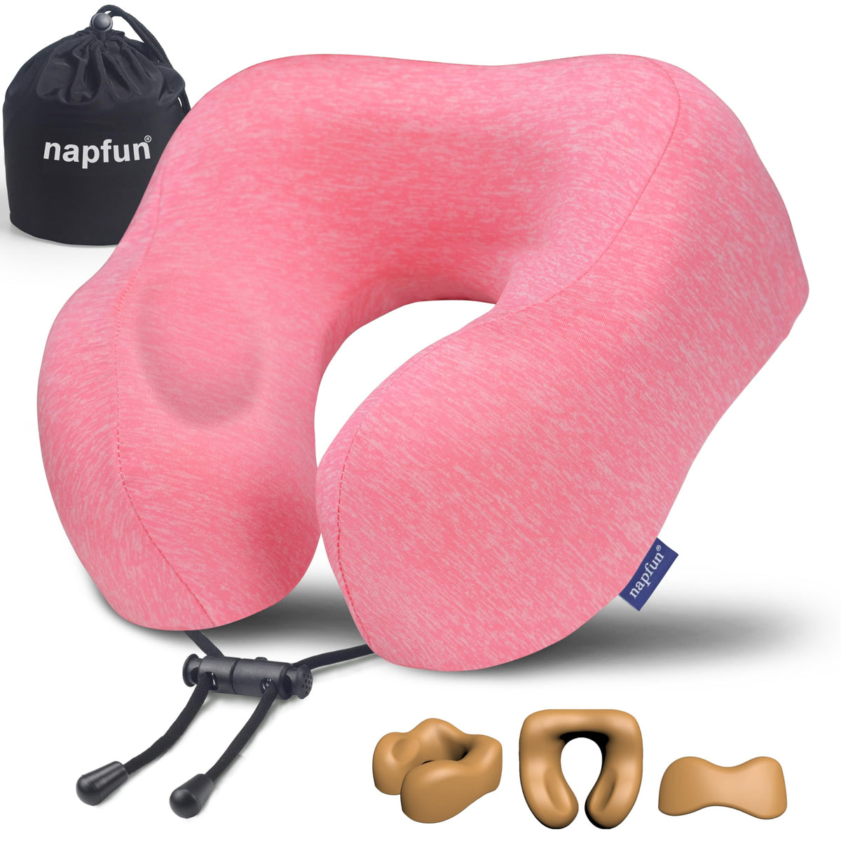 napfun Neck Pillow for Travel, Memory Foam Airplane Pillow