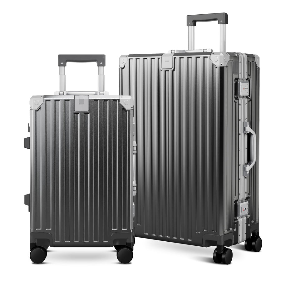 ALPHA CAMP Luggage with Aluminum Frame Zipperless Suitcase