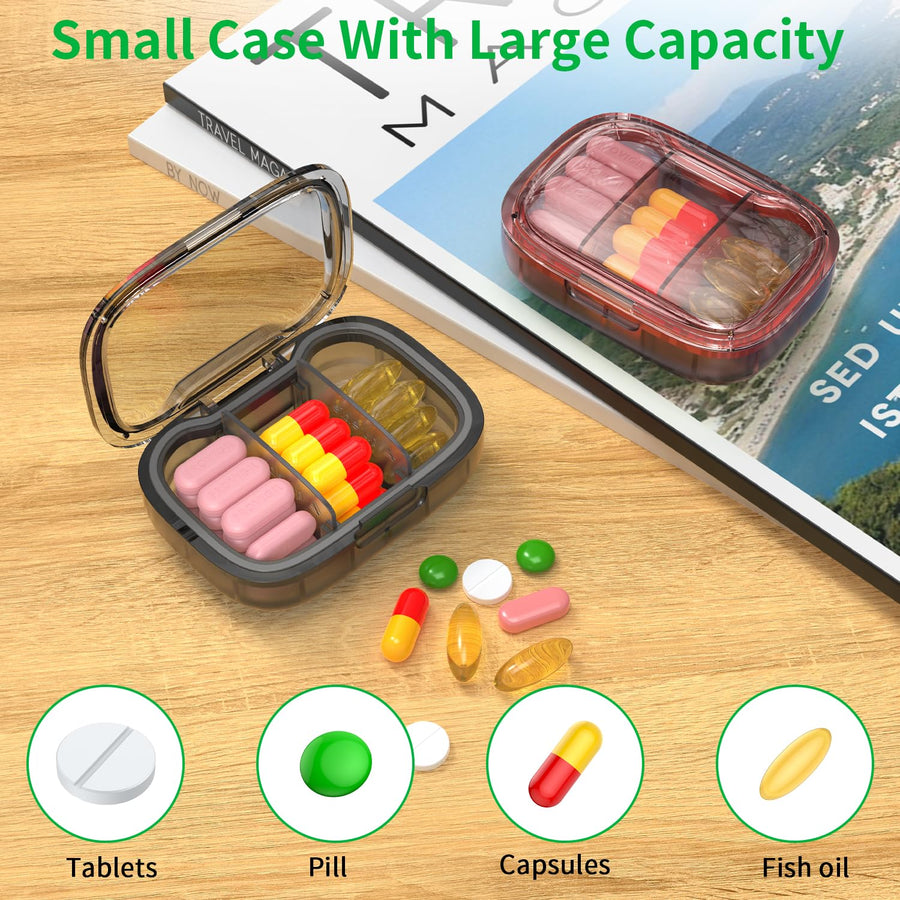 Moisture-Proof Travel Pill Case for Pocket or Purse