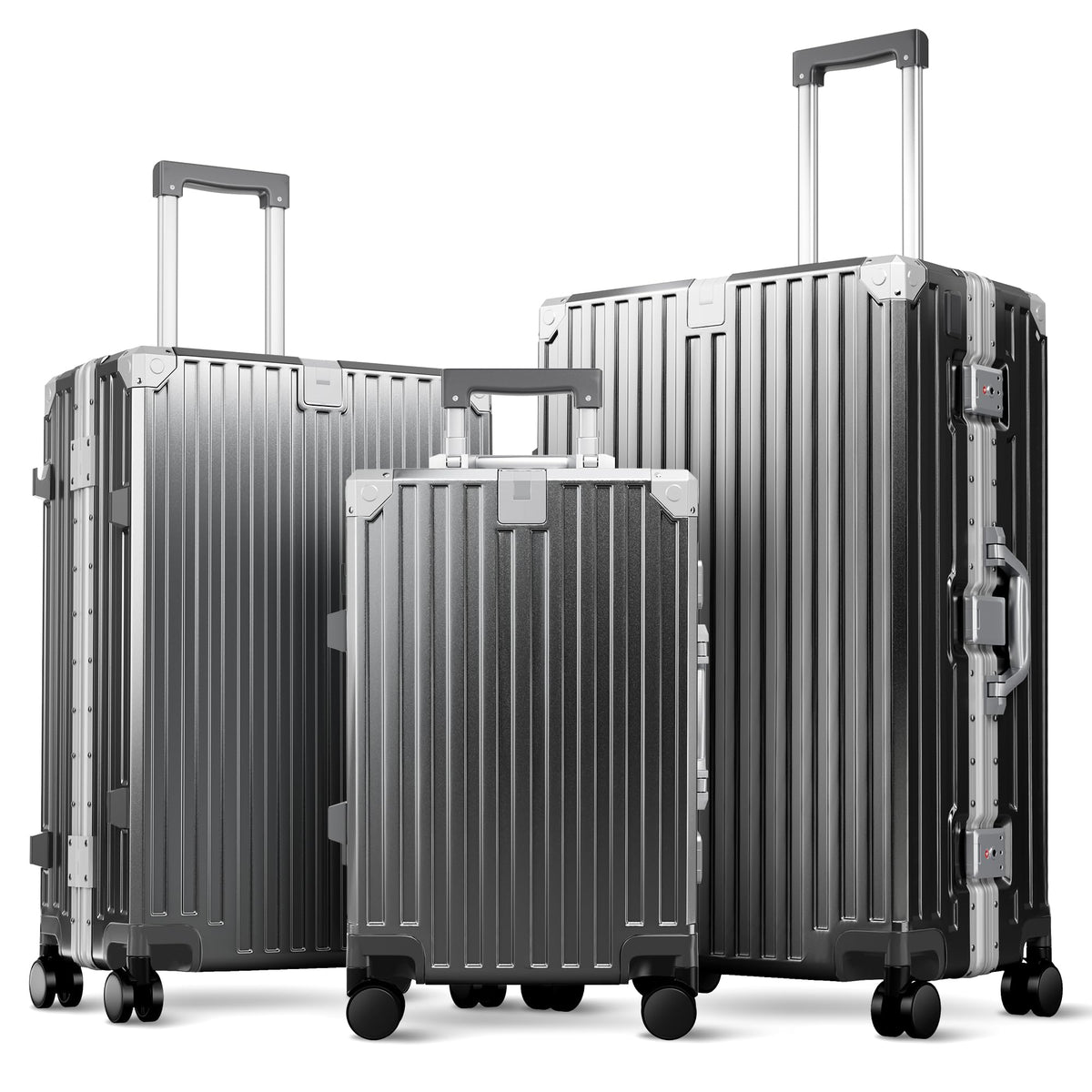 ALPHA CAMP Luggage with Aluminum Frame Zipperless Suitcase