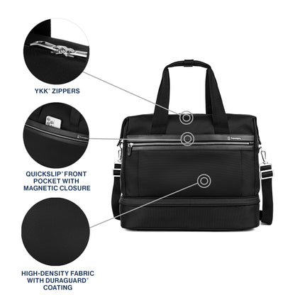 Travelpro Platinum Elite Carry on Soft Travel Drop-Bottom Weekender Bag, Overnight, Men and Women