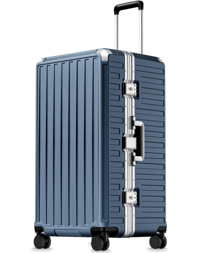 LUGGEX Carry On Zipperless Suitcase, Aluminum Frame, Charcoal Metallic, 20"