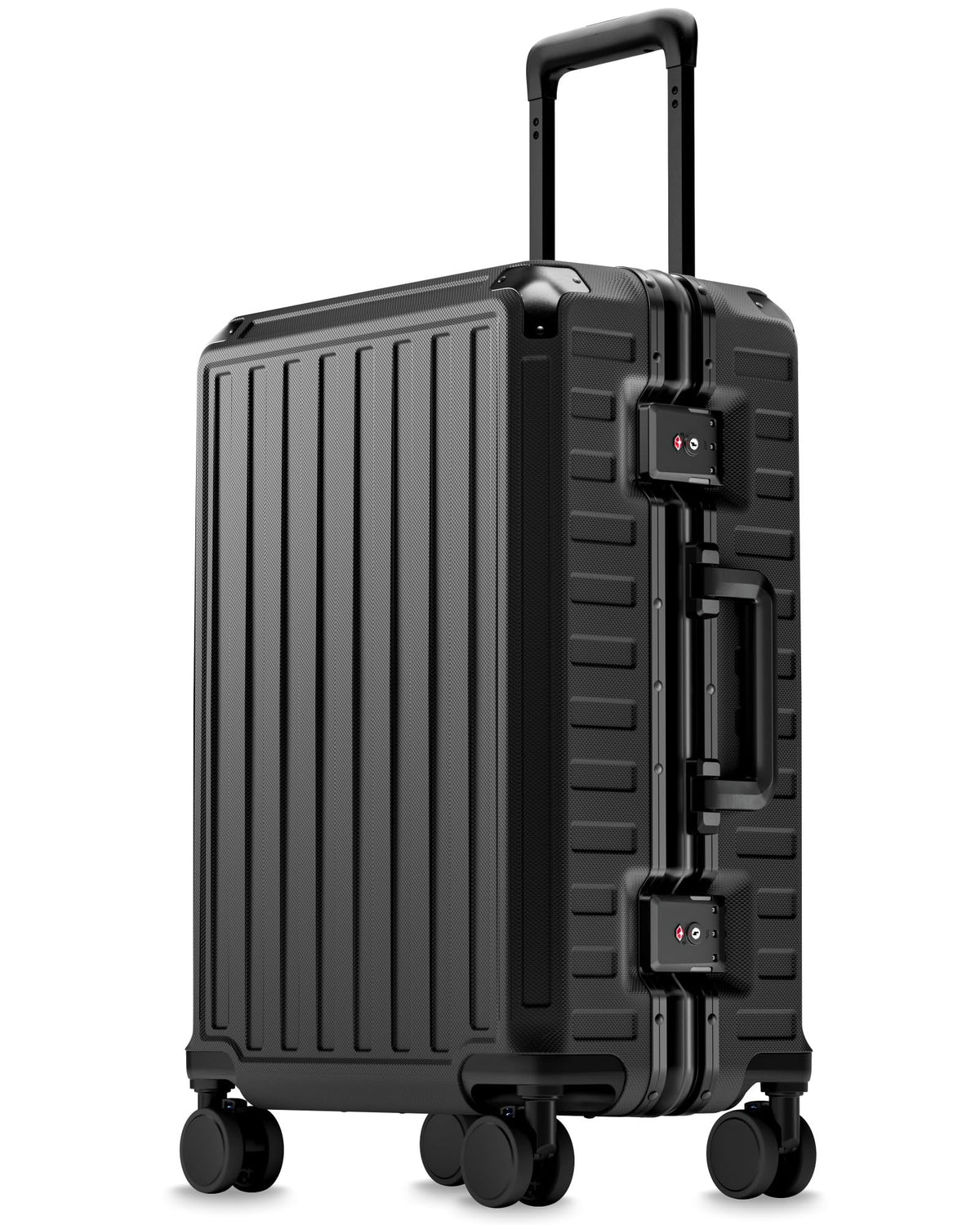 LUGGEX Carry On Zipperless Suitcase, Aluminum Frame, Charcoal Metallic, 20"