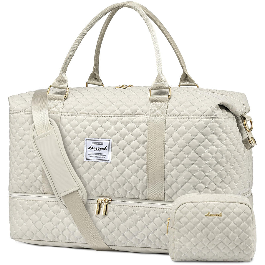 LOVEVOOK Travel Duffle Bag,Weekender Bags for Women with Shoe Compartment