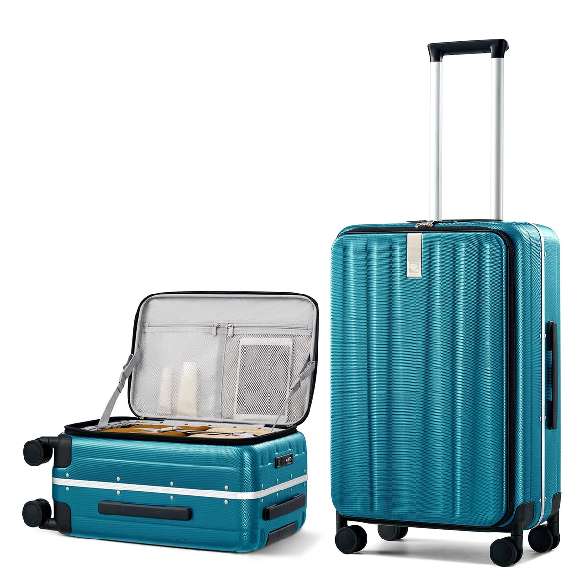 Hanke 16 20 24 26 Inch Carry On Suitcase PC Hardshell Luggage Top Open Aluminum Frame Rolling Suitcases with Wheels Travel Luggage for Womem Men