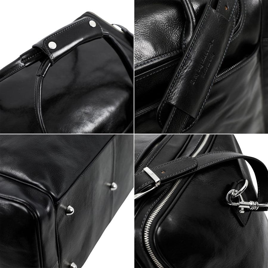 Leather Duffel Bag Weekend Bag Gym Large Travel Bag - Time Resistance