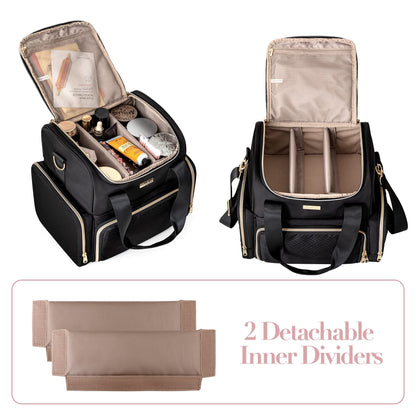 Large Double-Layer Travel Cosmetic Organizer Bag